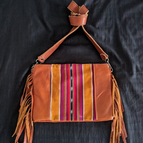 hippie momma Handbags - Hippie momma huipil crossbody fringe bag